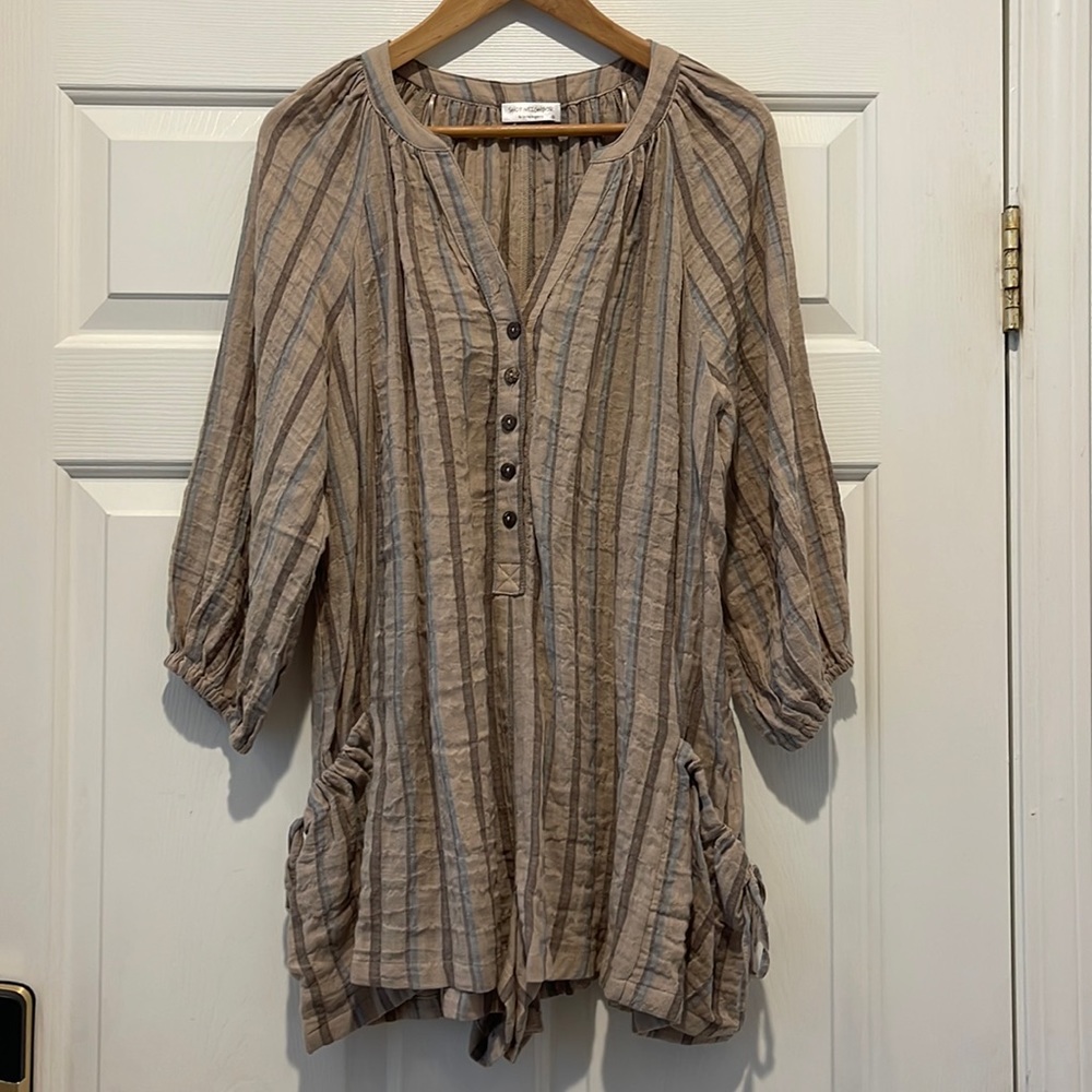 Long sleeve striped romper
